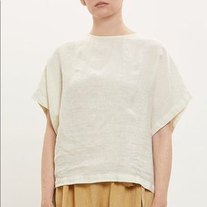 Black Crane Cream Linen shirt. Size 2/4 or XS/S.